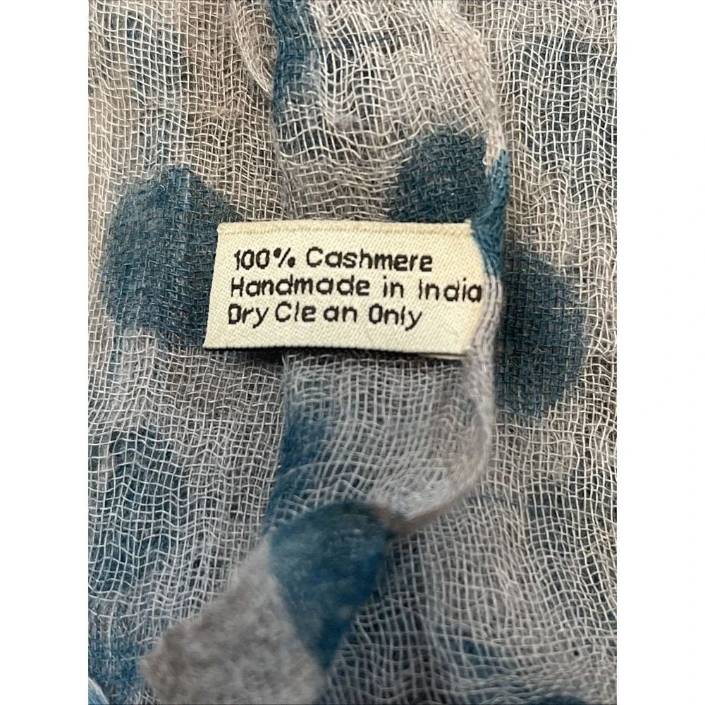 Jue & Kashmere Women's 100% Cashmere Dots 28x78 Scarf Handmade In India